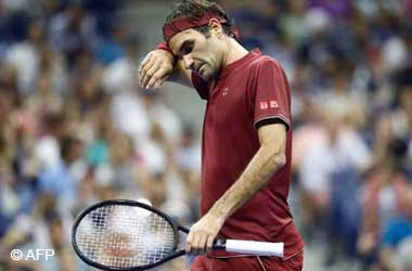 Roger Federer stuggles in the heat at us open 2018