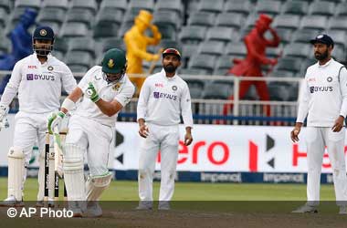 Dean Elgar celebrates South Africa's Win during the 2nd Test of India's Tour In South Africa 2022