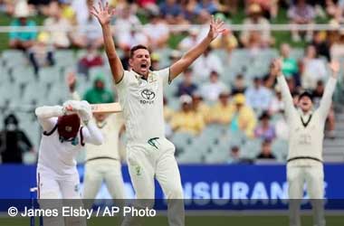 Josh Hazlewood appeals for LBW during West Indies Test Series, First Test in Adelaide 2024